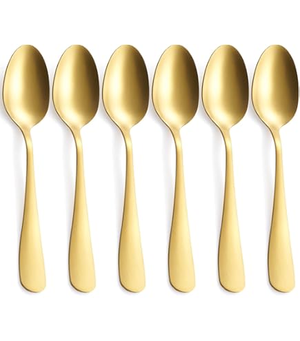 Amazon.com: GoGeiLi Matte Gold Dessert Spoon Set, 6.8-inch